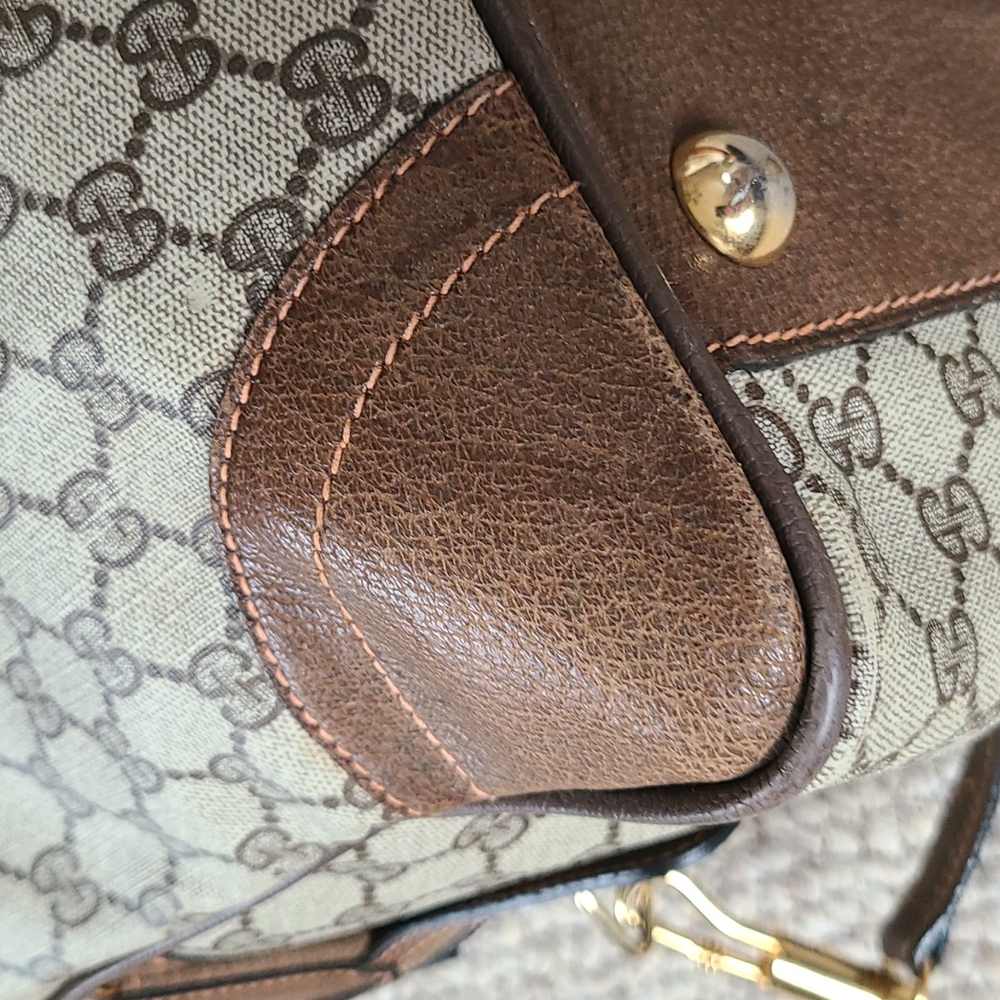 GUCCI suitcase oversized large travel satchel vintage, GG logo RARE original key - Picture 7 of 14